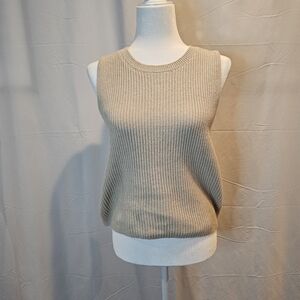 J. Crew Beige Sleeveless‎ Knit Sweater, Size Small